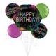 Premium Let's Glow Crazy Birthday Foil Balloon Bouquet with Balloon Weight, 13pc